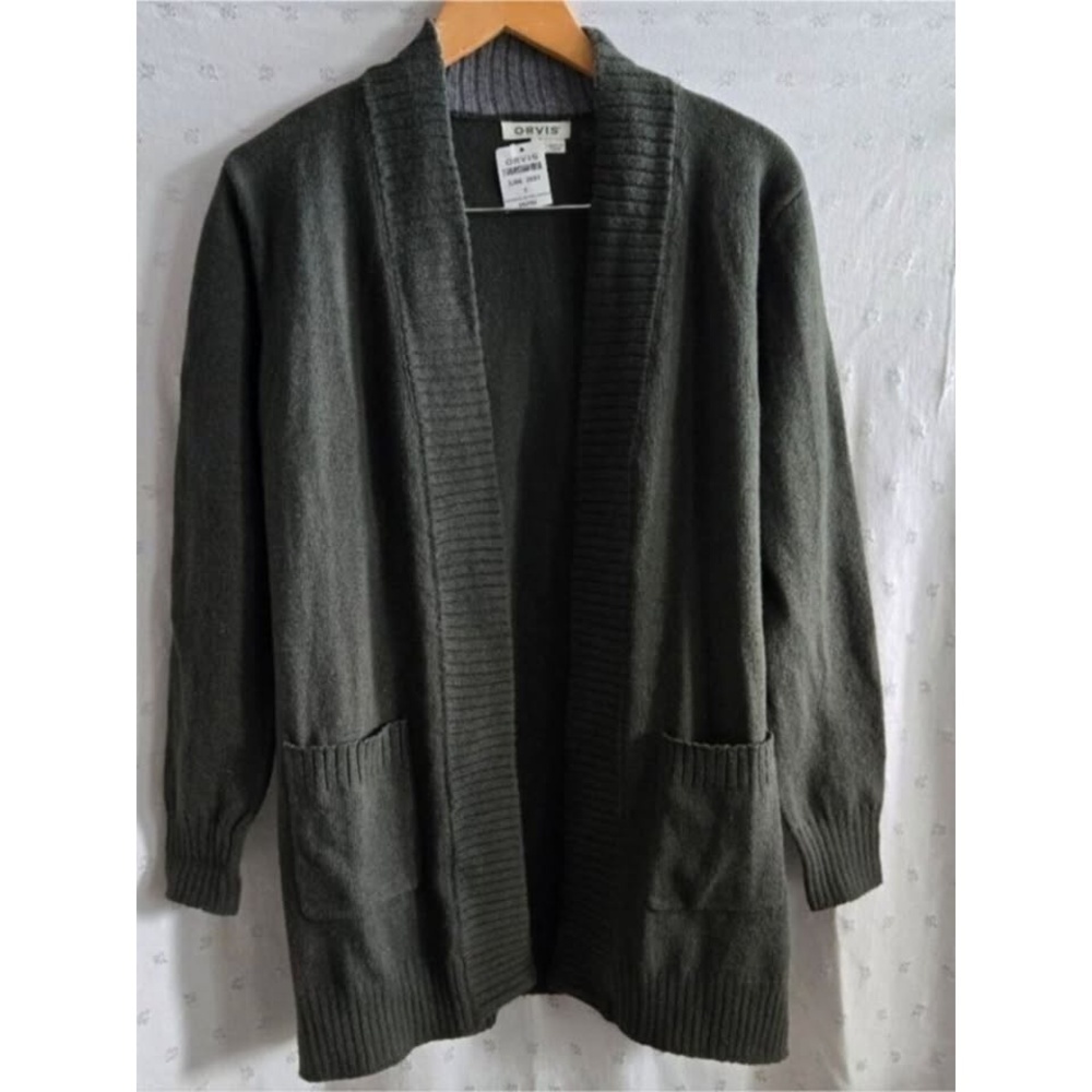 NWT Orvis Women's Evergreen Long Open Cardigan Sweater Size S